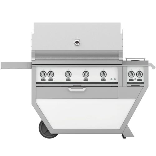 Hestan GSBR42CX2LPWH Grill, (4) Sear, Rotisserie, Deluxe Cart W/ Side Burner, 42-