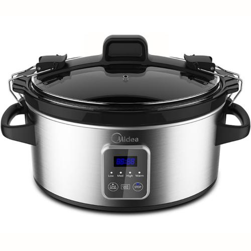 Midea MSC176TGDIP 6-Quart Slow Cooker with Locking Lid and Gasket Seal