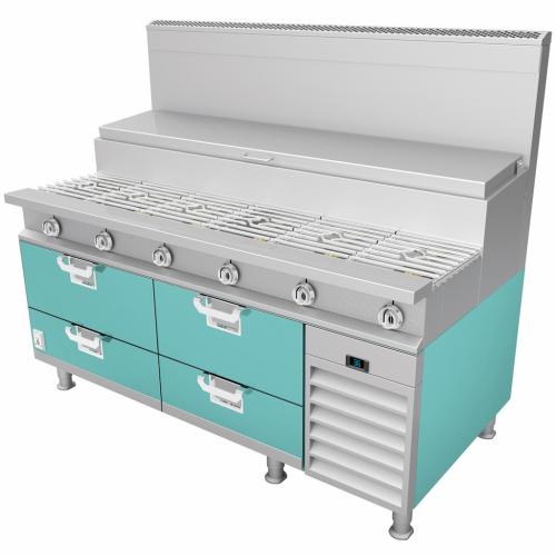 Hestan HRBS108TQ Refrigerated Base, 108-Inch , Self-Contained, Assembly, Turq