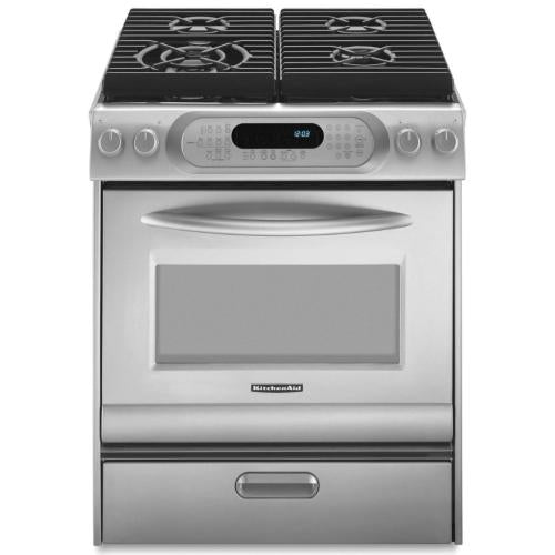 Whirlpool KGSA906PSS01 30 Inch Self-Cleaning Slide-In Gas Range