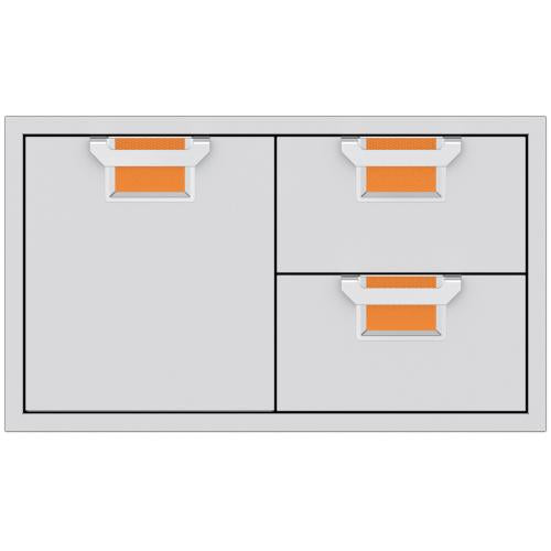 Hestan AESDR36OR Double Drawer And Storage Door Combination, 36-Inch - Orange