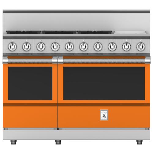 Hestan KRG485GDLPOR Range, 5 Burner With Griddle, All Gas, 48-Inch - Lp - Orange