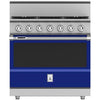 Hestan KRDS365NGBU 36 Inch Smart Gas Dual Fuel Range with 5 Burners - NG - Blue