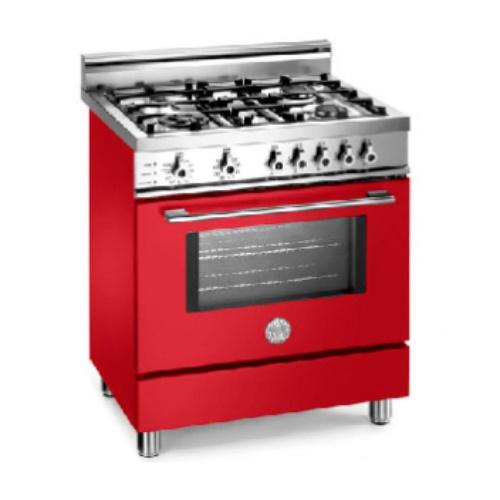 Bertazzoni X304PIRRO Professional Series 30 Inch Pro-Style Dual-Fuel Range with 4 Sealed Burners
