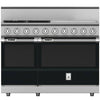 Hestan KRD484GDLPBK 48 inch Duel Fuel 4 Burner Range with 24 Inch Griddle -LP - Black