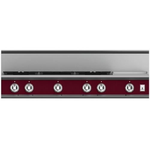 Hestan KRT485GDNGBG Rangetop, 5 Burner With Griddle, 48-Inch - Ng - Burgundy