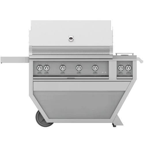 Hestan GSBR42CX2NG Grill, (4) Sear, Rotisserie, Deluxe Cart W/ Side Burner, 42-