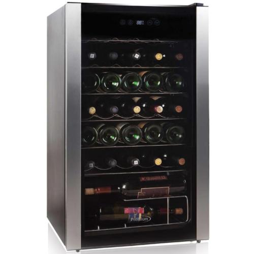 Midea PWC346MS 34-Bottle Freestanding Wine Cooler - Stainless Look