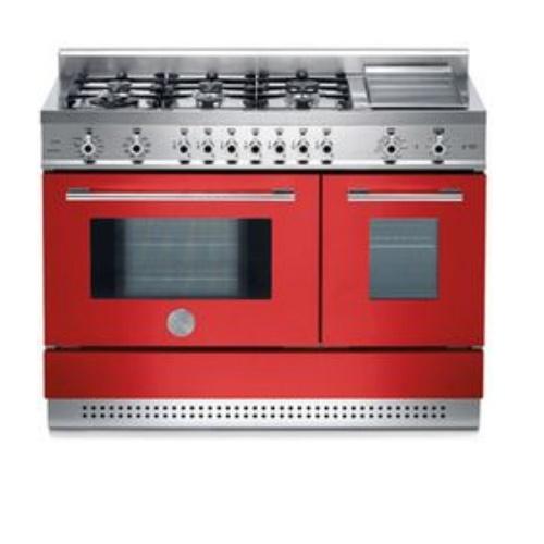 Bertazzoni X486GPIRRO Professional Series 48 Inch Pro-Style Dual-Fuel Range with 6 Sealed Burners