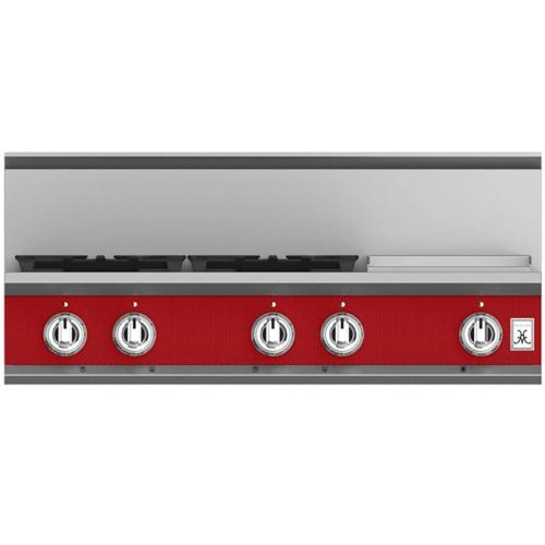 Hestan KRT364GDNGRD Rangetop, 4 Burner With Griddle, 36-Inch - Ng - Red