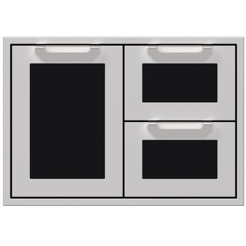 Hestan AGSDR30BK Double Drawer And Storage Door Combination, Marquise, 30-Inc