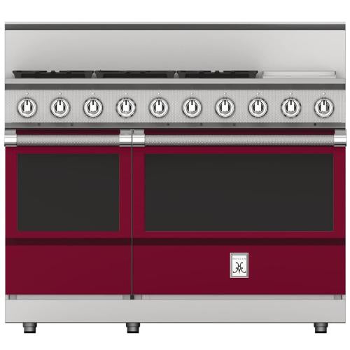 Hestan KRG485GDNGBG Range, 5 Burner With Griddle, All Gas, 48-Inch - Ng - Burgun