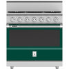 Hestan KRDS365LPGR 36 Inch Smart Gas Dual Fuel Range with 5 Burners - LP - Green