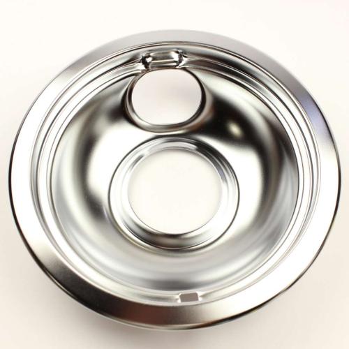 Whirlpool Part# WPW10196406 Burner Drip Bowl (OEM) Chrome, 6 in