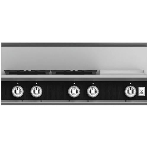 Hestan KRT364GDNGBK Rangetop, 4 Burner With Griddle, 36-Inch - Ng - Black