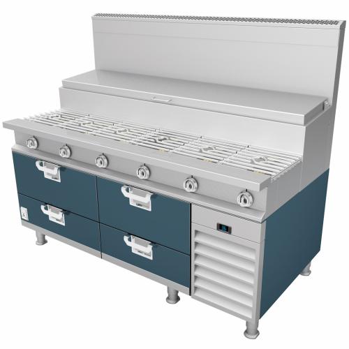 Hestan HRBS84GG Refrigerated Base, 84-Inch , Self-Contained, Assembly, Dark