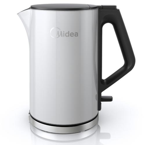 Midea MEK17DWW Midea 1.7L Double-Wall Electric Kettle, Arctic White