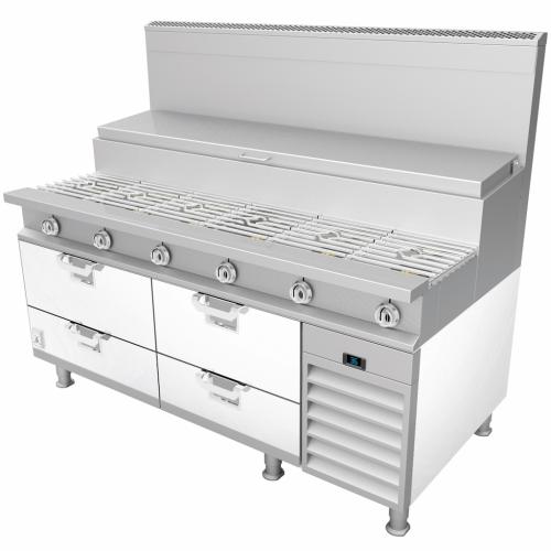 Hestan HRBSC72WH Refrigerated Base, Cold Rail, 72-Inch , Self-Contained, Asse