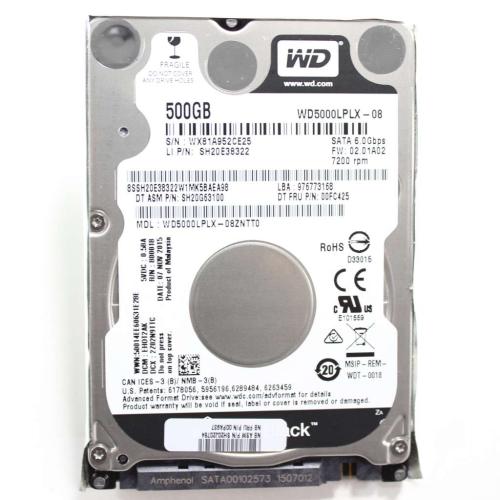 Lenovo Part# 00FC425 500Gb Western Digital Sata Hard Disk Drive (OEM)