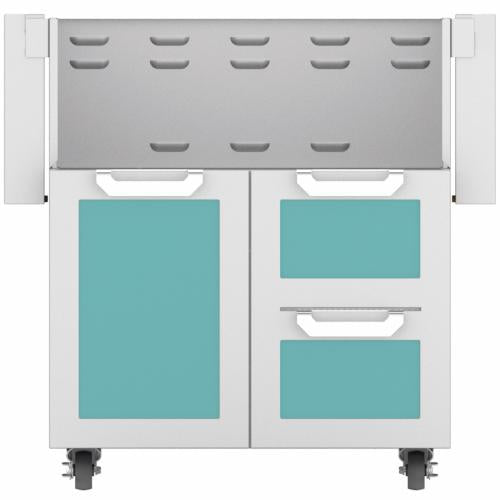 Hestan GCR30TQ Double Drawer And Door Cart, 30-Inch - Turquoise