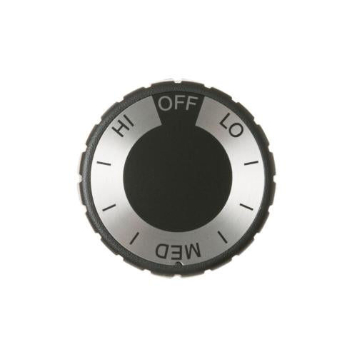 GE Part# WB3X806 Burner Control Knob (OEM) Black/Chrome
