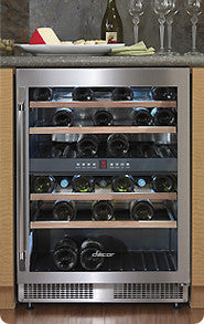 Dacor EF24RWCZ2SS 24 Inch Dual Zone Wine Cellar with 4 Pull-Out Wine Racks