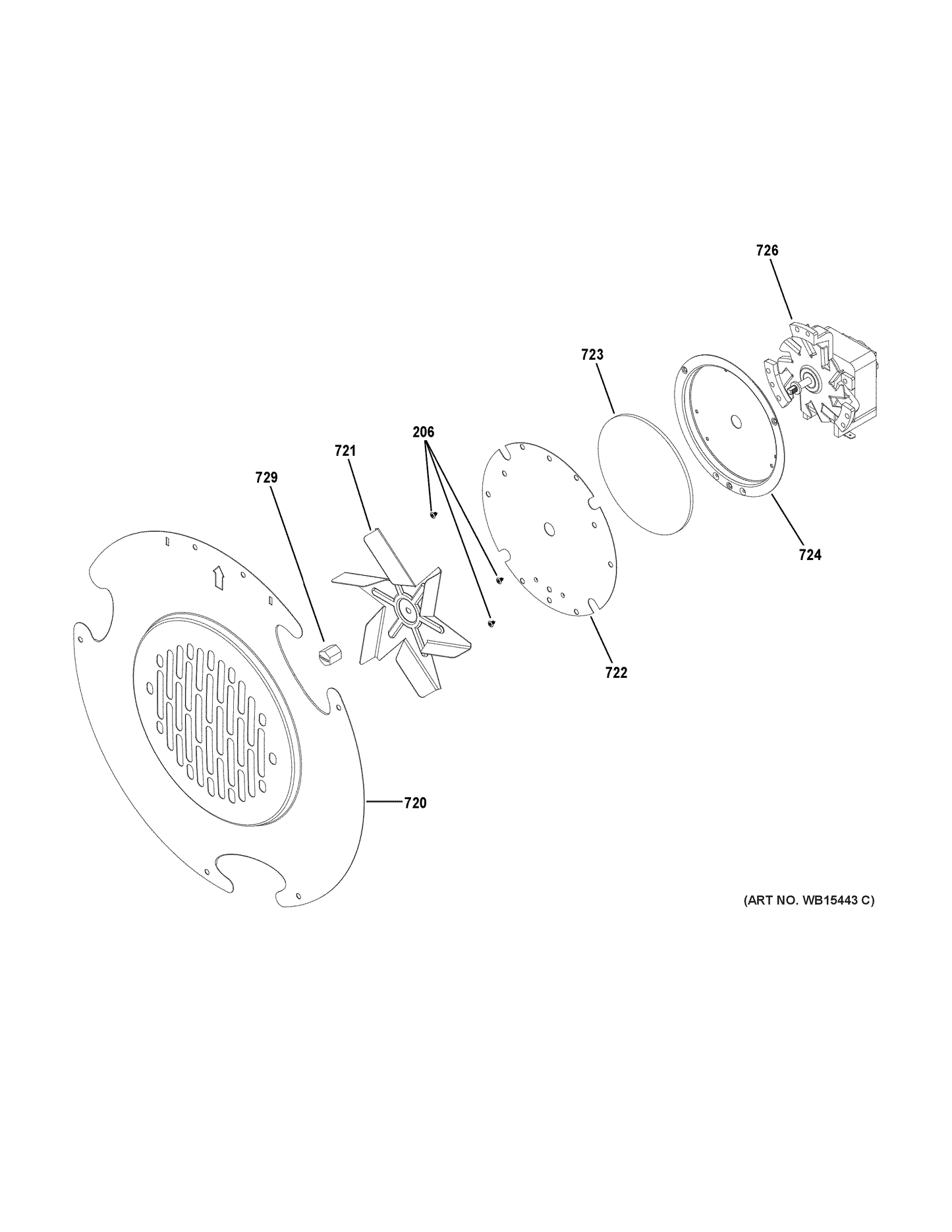 GE Convection Fan Motor WB26X28953