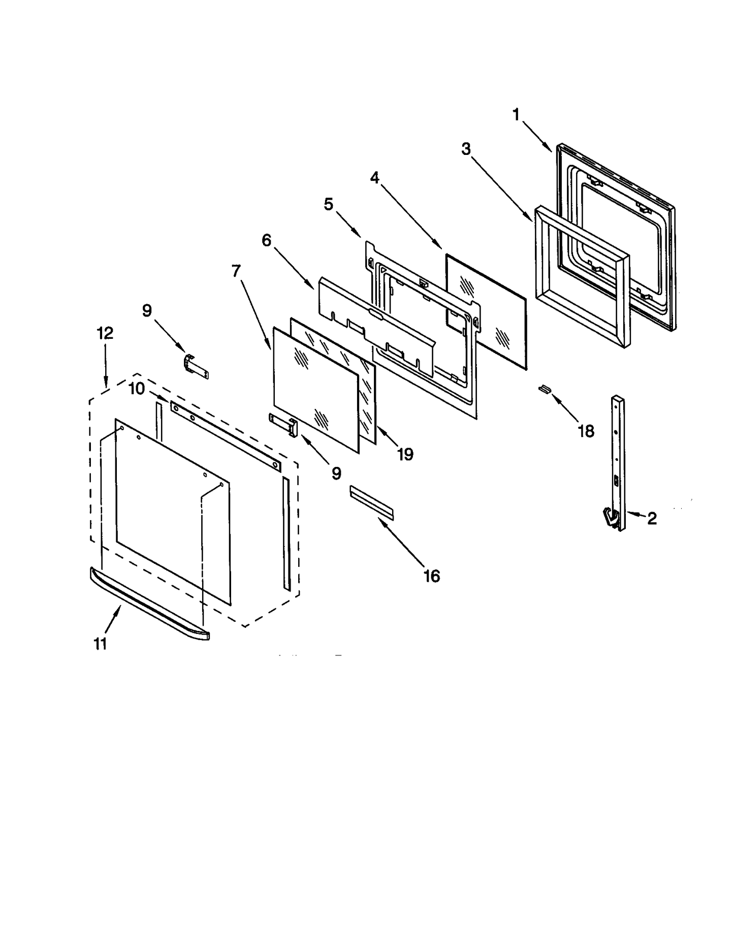 Whirlpool Inner Door Glass WP4449257
