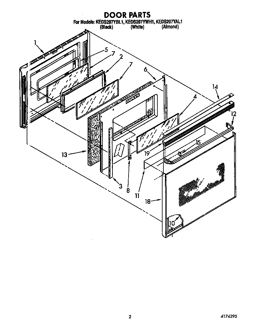 Whirlpool Inner Door Glass WP3169203