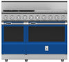 Hestan KRD484GDLPBU 48 inch Duel Fuel 4 Burner Range with 24 Inch Griddle -LP - Blue