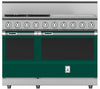 Hestan KRD484GDNGGR 48 inch Duel Fuel 4 Burner Range with 24 Inch Griddle -NG - Green