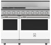 Hestan KRD484GDNGWH 48 inch Duel Fuel 4 Burner Range with 24 Inch Griddle -NG - White
