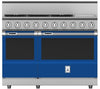 Hestan KRD485GDLPBU 48 Inch Dual Fuel 5 Burner Range with 12 Inch Griddle -LP - Blue