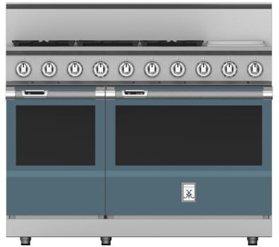 Hestan KRD485GDLPGG 48 Inch Dual Fuel 5 Burner Range with 12 Inch Griddle -LP - Dark Gray