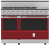 Hestan KRD485GDNGBG 48 Inch Dual Fuel 5 Burner Range with 12 Inch Griddle -NG - Burgundy