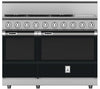 Hestan KRD485GDNGBK 48 Inch Dual Fuel 5 Burner Range with 12 Inch Griddle -NG - Black