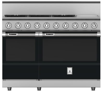 Hestan KRD485GDNGBK 48 Inch Dual Fuel 5 Burner Range with 12 Inch Griddle -NG - Black