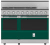 Hestan KRD485GDNGGR 48 Inch Dual Fuel 5 Burner Range with 12 Inch Griddle -NG - Green