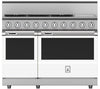 Hestan KRD485GDNGWH 48 Inch Dual Fuel 5 Burner Range with 12 Inch Griddle -NG - White