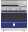Hestan KRG364GDLPBU 36 Inch Freestanding Professional Gas Range with 4 Sealed Burners - LP - Blue