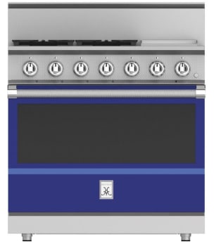 Hestan KRG364GDLPBU 36 Inch Freestanding Professional Gas Range with 4 Sealed Burners - LP - Blue