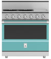 Hestan KRG364GDLPTQ 36 Inch Freestanding Professional Gas Range with 4 Sealed Burners - LP - Turquoise