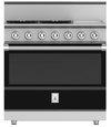 Hestan KRG364GDNGBK 36 Inch Freestanding Professional Gas Range with 4 Sealed Burners - NG - Black