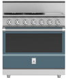 Hestan KRG364GDNGGG 36 Inch Freestanding Professional Gas Range with 4 Sealed Burners - NG - Dark Gray
