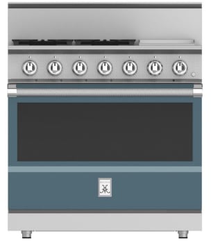 Hestan KRG364GDNGGG 36 Inch Freestanding Professional Gas Range with 4 Sealed Burners - NG - Dark Gray
