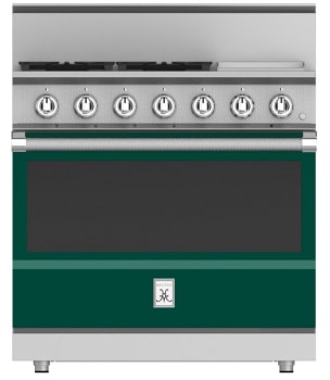 Hestan KRG364GDNGGR 36 Inch Freestanding Professional Gas Range with 4 Sealed Burners - NG - Green