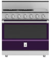 Hestan KRG364GDNGPP 36 Inch Freestanding Professional Gas Range with 4 Sealed Burners - NG - Purple