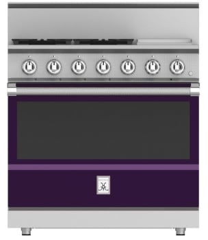 Hestan KRG364GDNGPP 36 Inch Freestanding Professional Gas Range with 4 Sealed Burners - NG - Purple