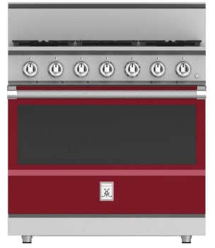 Hestan KRG365LPBG 36 Inch Freestanding Professional Gas Range with 4 Dual-Flow Burner System - LP - Burgundy