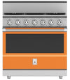 Hestan KRG365LPOR 36 Inch Freestanding Professional Gas Range with 4 Dual-Flow Burner System - LP - Orange